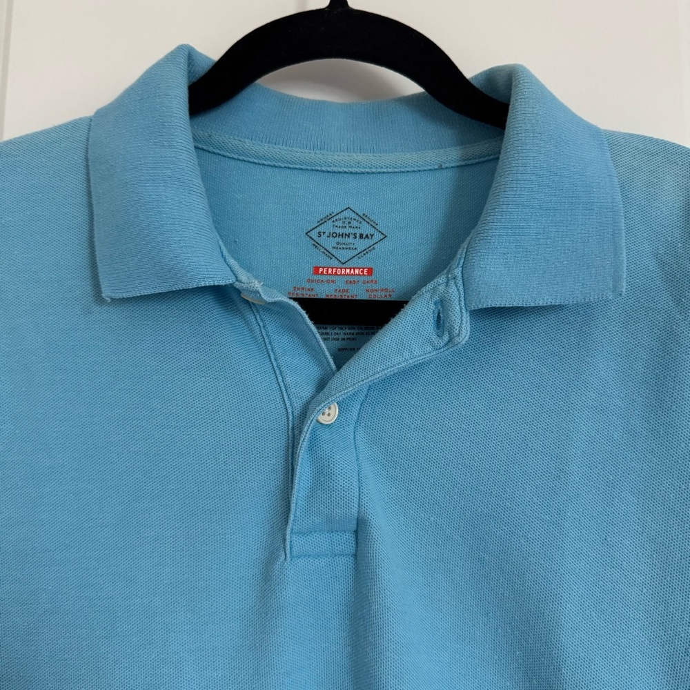 St. John's Bay Light Blue Polo Shirt, S - Picture 4 of 10